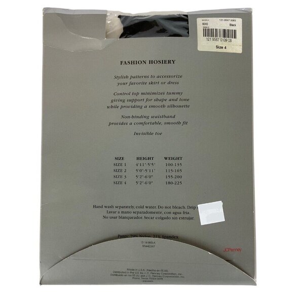 Worthington Fashion Hosiery Dot Pattern Pantyhose Size XL Black Control Top - Picture 2 of 3